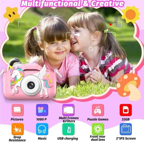Pink Unicorn Kids Camera - Picture 3 of 11